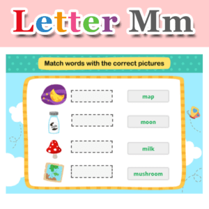 Match Words with the Correct Pictures – Letter M