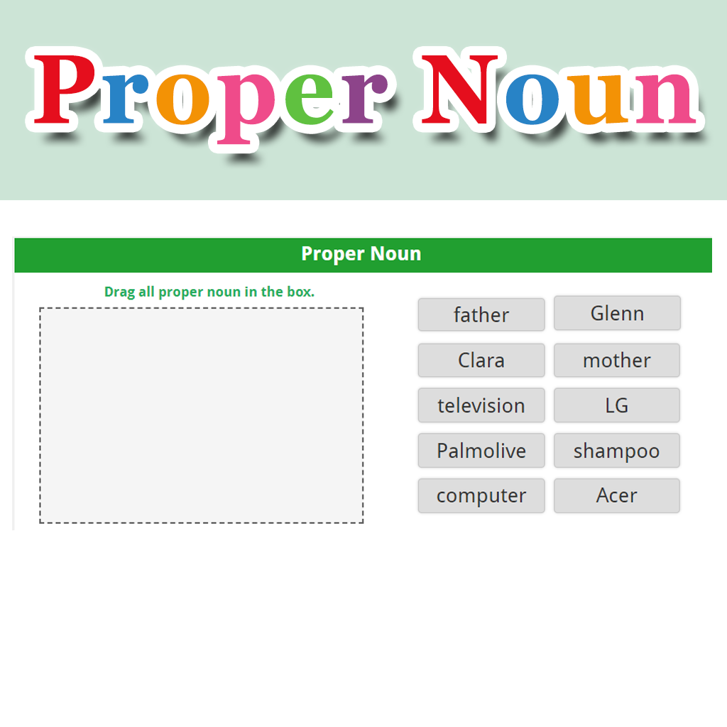 proper noun set a iworksheets