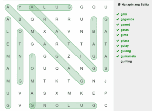 Titik Gg – Hanapin ang Salita